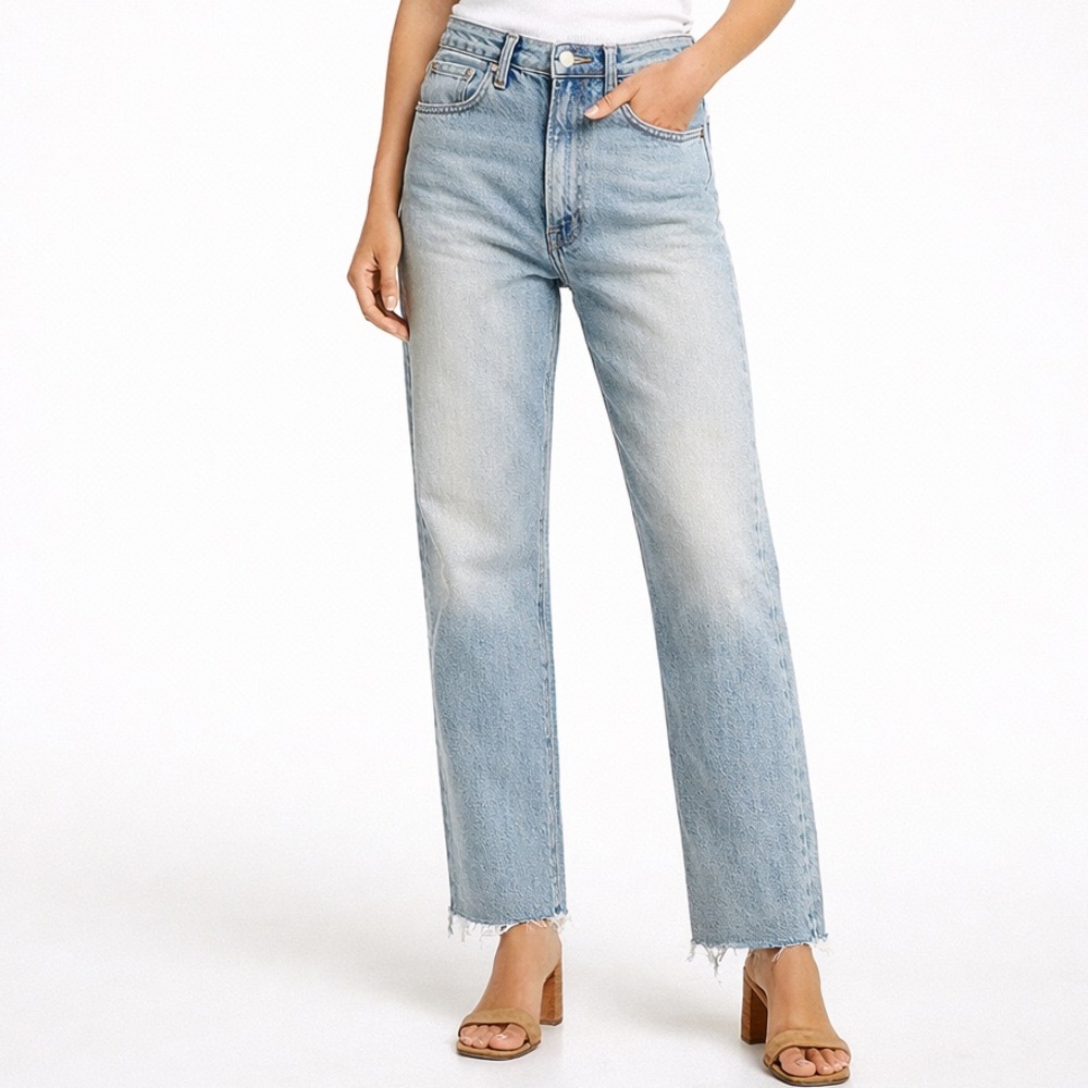 AGOLDE 90’s High Rise Straight Leg Jean – Fall Out Wash – Raw Hem – Size 25